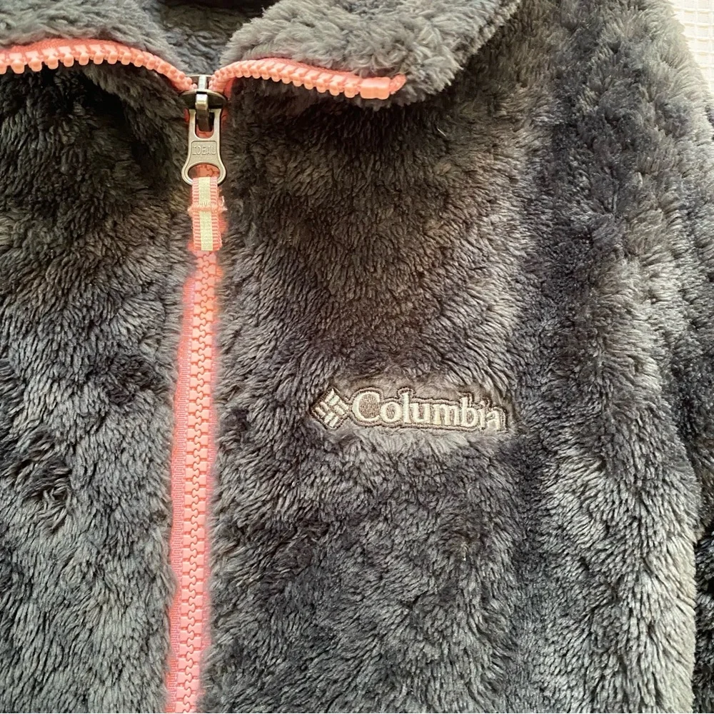 COLUMBIA Fire Side Sherpa Zip Up Jacket Dark Gray Size XXS (4/5)